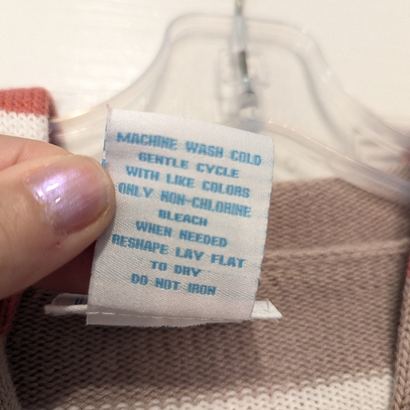 National Hooded Knit Long Cardigan Sweater Stripe 2 Pocket Toggle Close Plus 2X - Picture 7 of 8